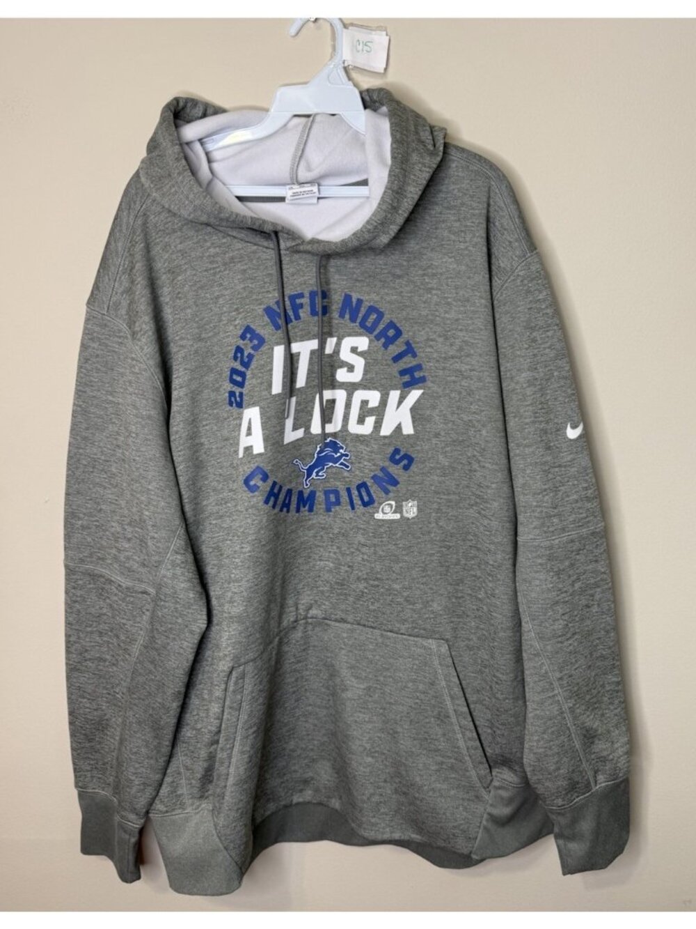 Nike 2023 NFC North Its a Lock Detroit Lions Hooded Sweatshirt Hoodie